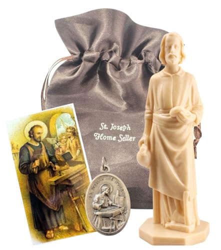 Saint Joseph Home Selling Kit Statue Medal Holy Card Burial Bag Deluxe Set