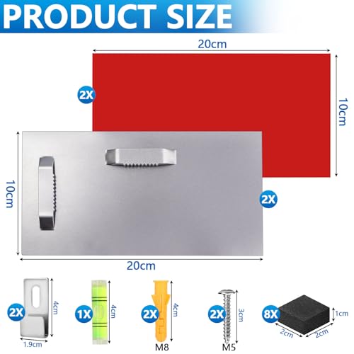 SRunDe 2er Set Bilderhaken Selbstklebend Extra Stark 20x10CM Haftbleche Selbstklebend Bis 8KG Bildaufhänger zum Kleben Aufhänger für Acrylglasbilder Alu Aufhängung Rahmen für Malerei Bilderrahmen