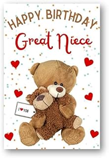 Second Ave Great Niece I Love You Bear Cute Happy Birthday Card Greetings Card