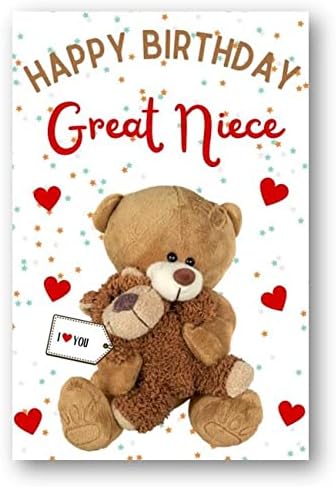 Second Ave Great Niece I Love You Bear Cute Happy Birthday Card Greetings Card