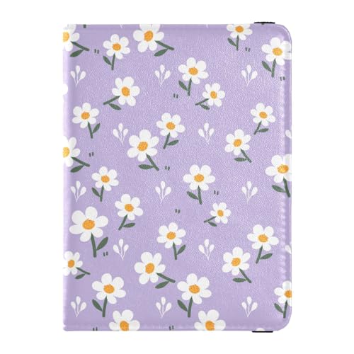 Custodia per passaporto per donne e uomini per da viaggio con blocco RFID piccolo fiore bianco Piccolo Taglia unica Casual