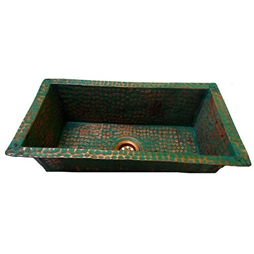 Green Patina Rectangle Copper Sink