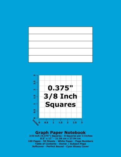 Graph Paper Notebook: 0.375 Inch (3/8