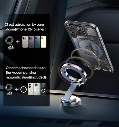 JUHOO Upgrade Phone Holder for car Magnetic rotatable - image 3