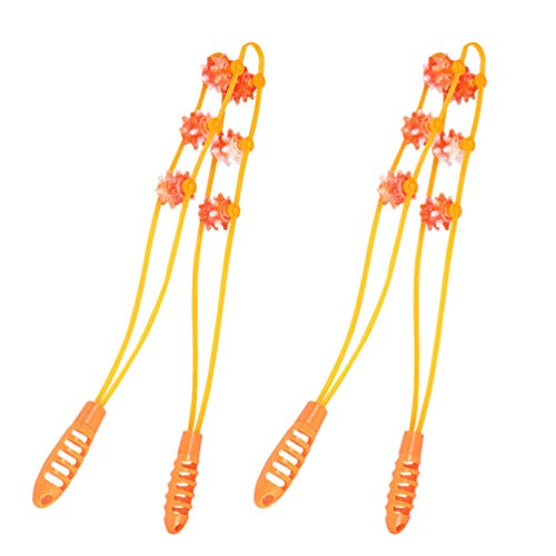 ARTIBETTER 2Pcs Rolo de Massagem Nas Costas de Madeira Rolo Muscular Cinta Massageador Portátil Mass