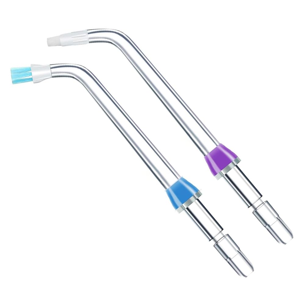 6 punte di ricambio per idropulsore, testine di ricarica per flosser, irrigatore orale sostitutivo (blu, viola, nero, bianco)