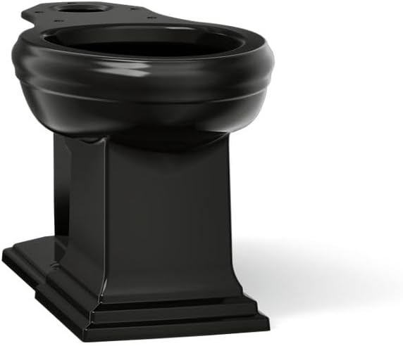 KOHLER K-5626-7 Memoirs Comfort Height Elongated Toilet Bowl with Concealed Trap Way, Black