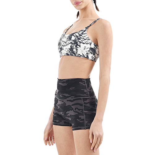 Short de ioga feminino JNVNI de cintura alta de 20,32 cm/7,62 cm com bolsos para treino, corrida, co