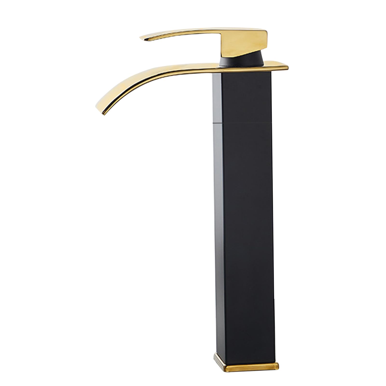 HCFYAUIS Taps Single Hole Countertop Washbasin Mixer Tap Stainless Steel Mixer Taps for Bathroom Basin,Black Gold B