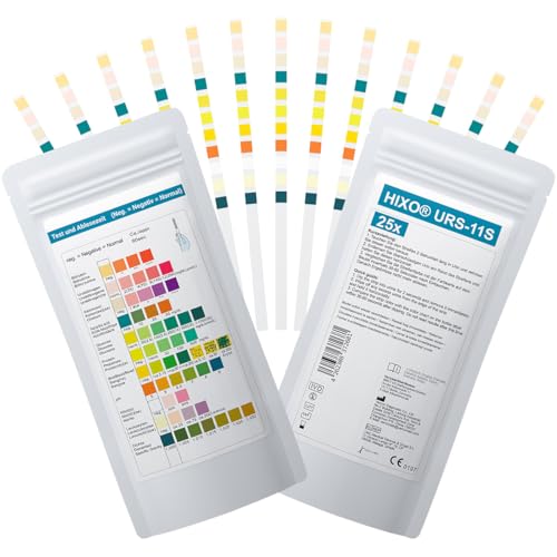 25x 11in1 Gesundheitstest Urin mit 11 Indikatoren - Selbsttest für Zuhause & Professionell Analyse Teststreifen Glucose Ketone Protein Nitrit u.v.m. mit Interferenzkontrolle
