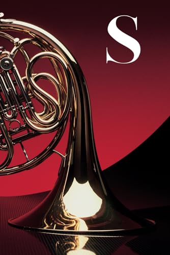 S: French Horn Brass Instrument Themed Monogram Letter Initial 