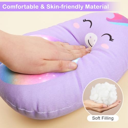 Image of Car Seat Strap Pads Seat Belt Cover Pad Car Pillow for Kids, Cute Seatbelt Pillow Covers for Toddler Boys Girls Travel Head Neck Shoulder Support, Purple Unicorn