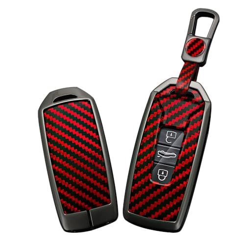 Coque clé rouge VW CC Touareg protection complète métal 3 boutons