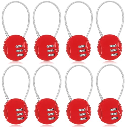 Moxweyeni Embalagem de 8 cadeados de combinação de 3 dígitos para ginásio, impermeáveis, reajustáveis, para porta de bagagem, para exteriores, para cacifo escolar, viagens, caixa de ferramentas