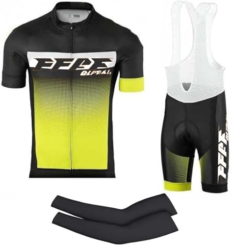 Vêtements cyclisme pro homme jaune tenue maillot cuissard 9D XXL