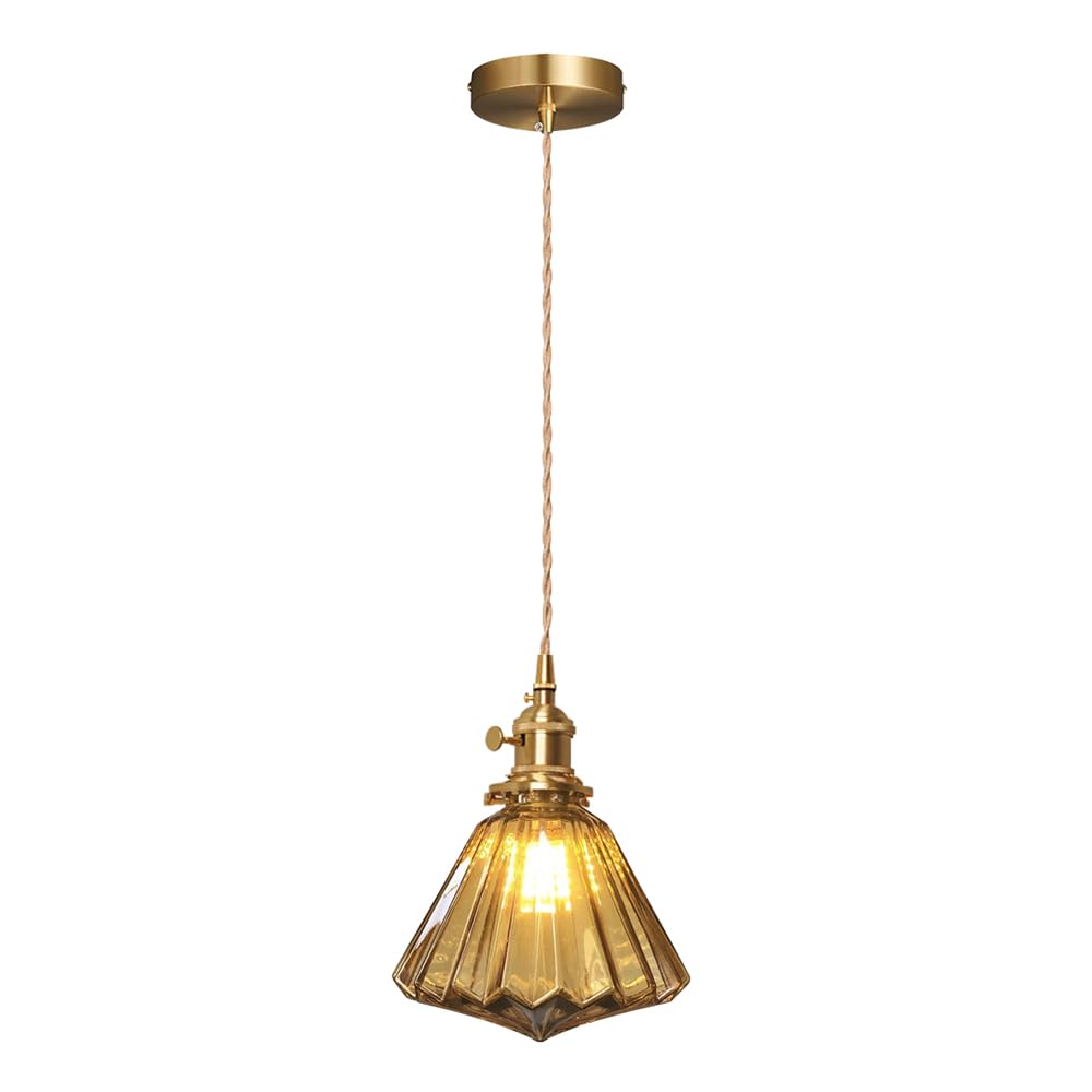 Zgdhwcr Multicolor Nordic Industrial Style Pendant Lamp, E26 Light Source Glass Hanging Light, Single Head Flush Mount Chandelier, Restaurant Kitchen Island Bedroom Decoration Light Fixtures