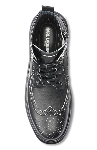Karl Lagerfeld Paris Men's Side Zip Rubber Sole Wingtip Boot Combat2