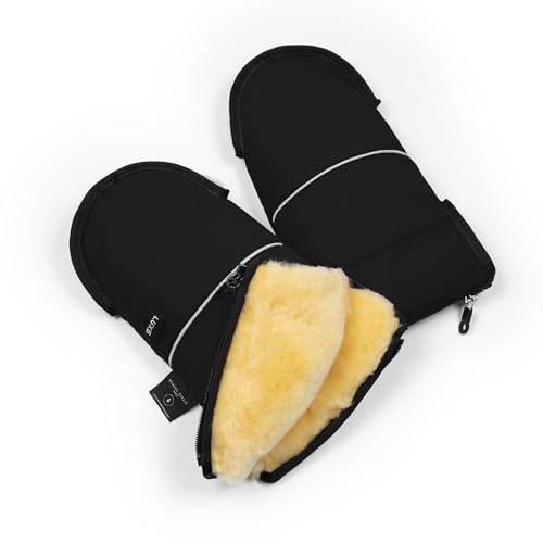 Image of Werner Christ Baby Sheepskin Hand Warmer - GLOVY Luxe Gloves are The Ideal Baby Carriage muff Made of Medical Fur, Warm Universal and Water-Repellent Hand muff