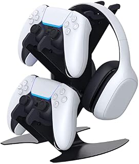 DOYO Controller Stand Game Controller Holder and Headset Stand for PS5/PS4/PS3/Xbox Series X S/Xbox One/Xbox 360/Switch Pro/Headset Hanger, Universal Gamepad Accessories Controller Holder
