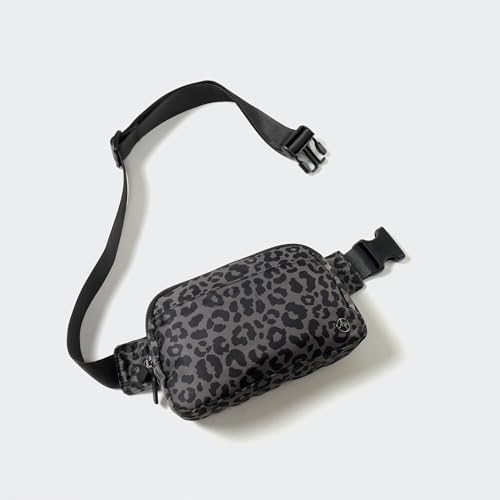 Image of Pander Everywhere Belt Bag for Women, 5 Zipper Pockets Nylon Crossbody Fanny Pack Purse (Grey Leopard)