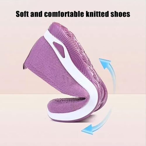 Enjerr Orthopedic Shoes Womens, Summer Breathable Non Slip Soft Sole Elderly Shoes, Orthopedic Slip on Shoe Woven Cut-Out4