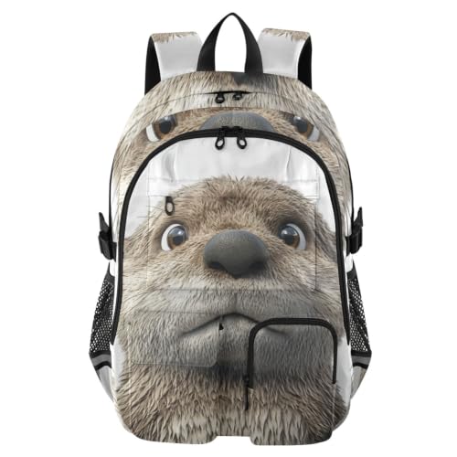 Mochilas de viaje con nutrias de dibujos animados para campus universitario y trabajo