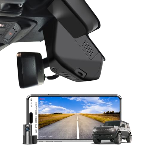 Mangoal Front 4K & Rear 1080 Dash Cam Fit for Ford Bronco 2025(Model B), Does Not Fit Ford Bronco Sport, WiFi & App, 128GB Card