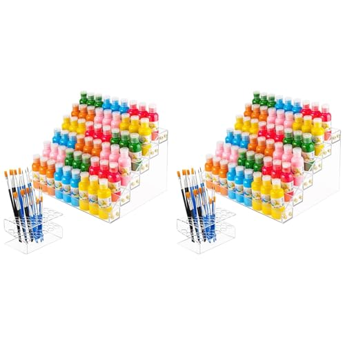 Support acrylique double pour flacon peinture acrylique et pinceau