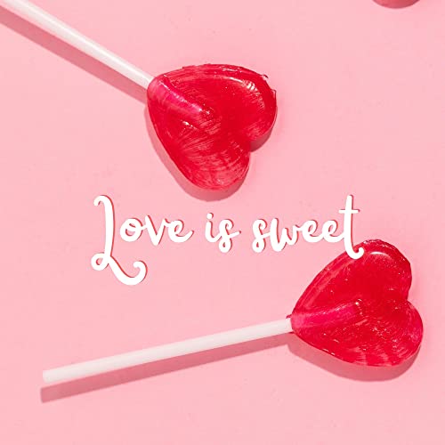 Heart Lollipops Valentines Day Candy - 28 Count - Heart Shaped Valentines Lollipops - Valentine Candy Individually Wrapped - Red Valentine Suckers - Strawberry Flavored Heart Suckers - 12 Ounce #TOP2