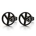 Black Anti-war Peace Sign Stud Earrings for Man and Women, Stainless Steel, 2pcs