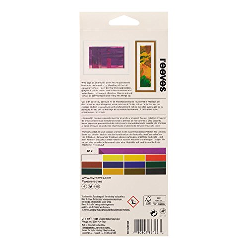 Image of Reeves Water Mixable Oil Paint-10ml, Set of 12