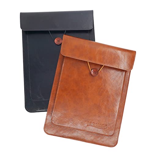 Laptop Sleeve Compatible With 13-14-16 Inch M1 M2 Macbook Pro/Macbook Air/Ipad Air/Ipad Pro, Faux Leather 14In Case, Brown #TOP3