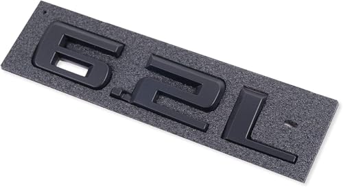 Image of 2pcs 6.2L Emblems 3D Hood Style Badge Logo Sticker Nameplate Letter Replacement for 1500 2500HD (Matte Black)