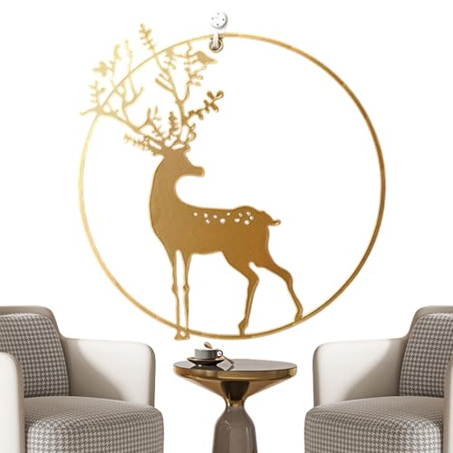 Tableau de cerf métallique rustique de haute précision pour intérieur moderne