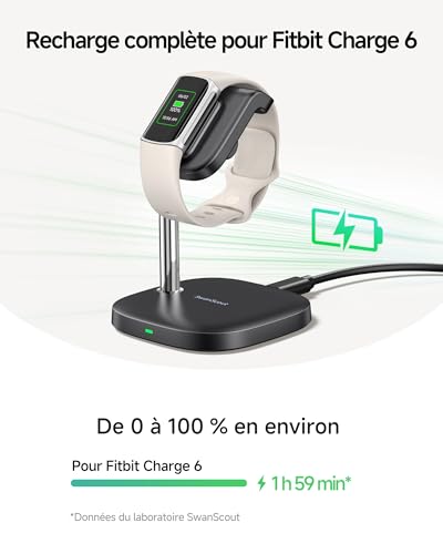 Chargeur Fitbit Charge 6 SwanScout 505FC station magnétique - 2