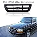 Titanium Plus Autoparts Front Grille Grill Black 1998-2000 Compatible With FORD Ranger FO1200344