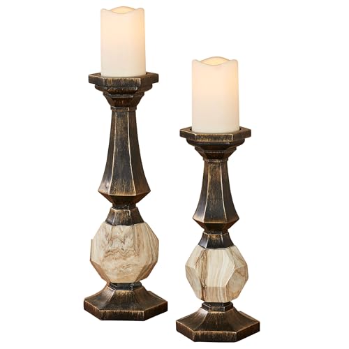 Zane Candleholders Black/Gold Set of Two
