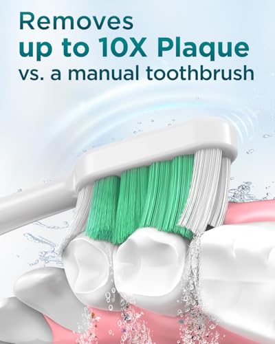 Elektrische Zahnbürste für Erwachsene - Schallzahnbürsten mit 8 Zahnbürstenköpfen (3 Typen) und 2 Minuten Smart Timer, 90 Tage Akkulaufzeit, 5 Putzmodi, Reiseetui – Bild 3