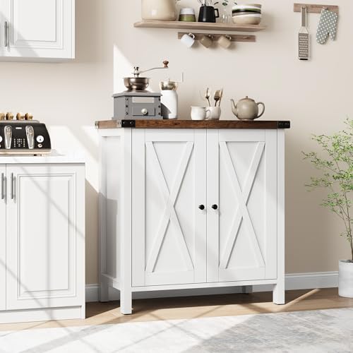 GOCAPTAIN Buffet Sideboard for Dining Room Living Room Storage Cabinet Kitchen Furniture with 2 Doors and Adjustable Shelf, 30x15.5x31.4 Inch