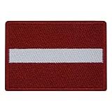 ca. 5,5cm hoch und 8cm breit FanShirts4u Aufnäher - LETTLAND - Fahne - 8 x 5,5cm - Flagge Wappen Bestickt Patch Badge LATVIJA (rote Umrandung)