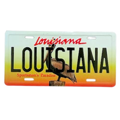 Small Louisiana License Plate Magnet, Collectible State Souvenir Accessory, 3.5 x 1.75 Inches