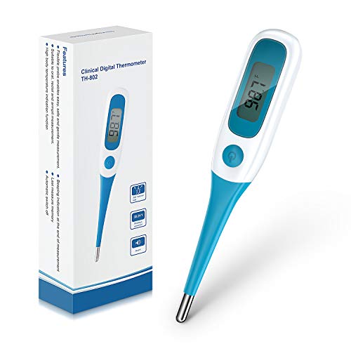 Vibeey Digital Oral Thermometer for Fever Flexible Accurate Reading Oral Underarm Rectal Temperature Thermometer for Adults and Kids Babys