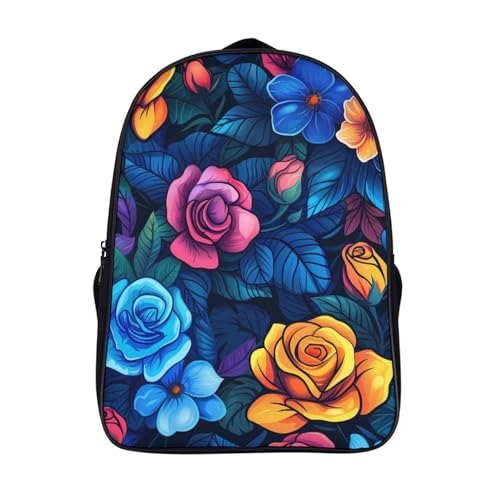 Mochila escolar de dibujos animados en 3D Colored Roses con gran capacidad de 40cm para niños