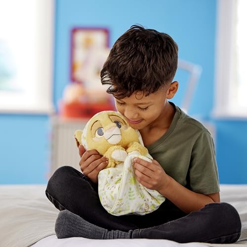 Disney Store Official - Der König der Löwen - Baby Simba - Kuscheltier - 27 cm/11' - Löwenbaby-Plüschtier mit Abnehmbarer Decke - Ab der Geburt geeignet - Ab 0 Jahren
