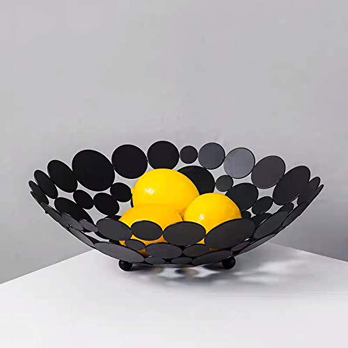 7Uyuu Fruit Basket Organizer Metal Black Fruit Baskets For Kitchen Counter Modern Fruit Bowl Holder Decor Stand For Dining Table Centerpiece - 11.6 Inches #TOP2