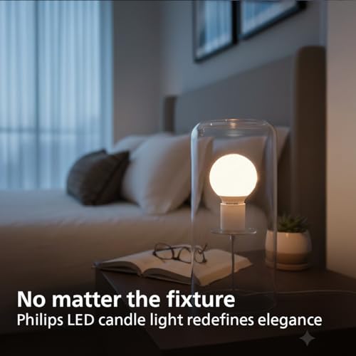 Image of PHILIPS 2.8W LED Frosted Candle Bulb | Cool White 6500K | E27 Base | Energy Efficient Decorative LED Light | Long Life & Instant Brightness | Pack of 10