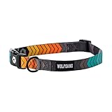Wolfgang Heavy Duty, Adjustable Dog Collar with Quick Release Nylon Buckle for Walking & Training, ChevTech Print, Medium