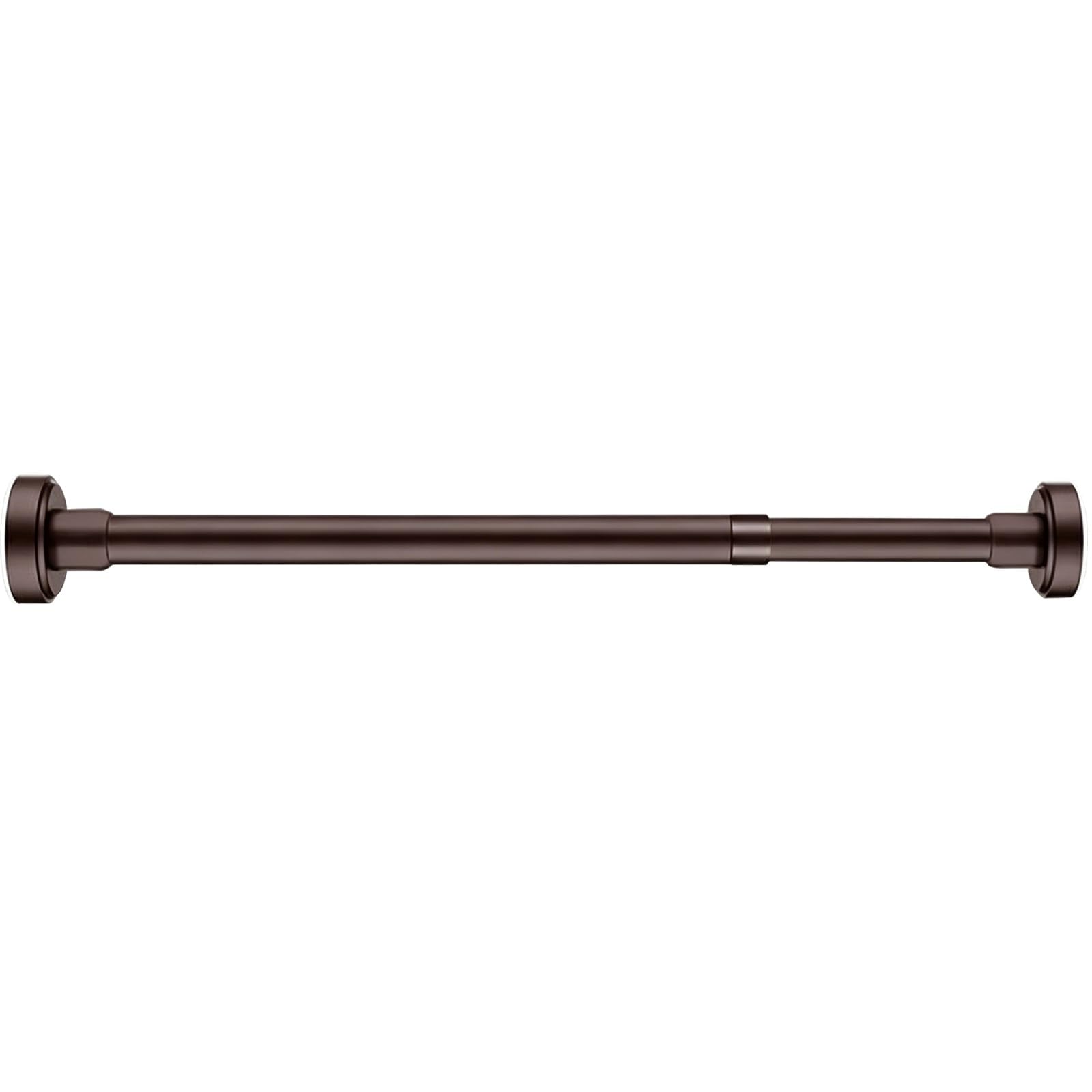Tension Shower Curtain Rod Spring Tension Adjustable 12" to 98" Rustproof Multi Surface No Drill for Windows Shower Rooms Bedrooms(Brown,150-250cm/59-98in)