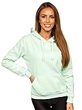 BOLF Damen Kapuzenpullover Hoodie Sweatshirt mit Kapuze Pullover Pulli Langarmshirt Freizeit Sport Fitness Outdoor Casual Style W02B Mint(Hell) L [A1A]