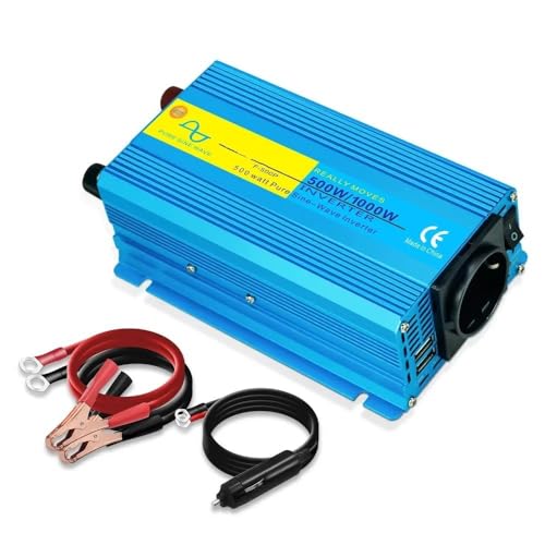 Inversor Onda Sinusoidal Pura 1000 W 1200 W 2000 W 2600 W 12 V 220 V Convertidor Potencia Batería Transformador Voltaje Inversor Solar Híbrido(1000W Peak,Universal)